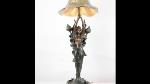 Vtg Ornate Bronze Art Nouveau Boudoir Lamp...